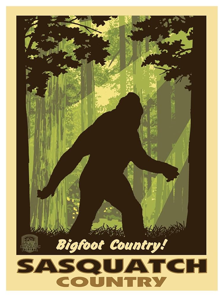 Amazon.com: Sasquatch Country Bigfoot Shadow Giclee Art